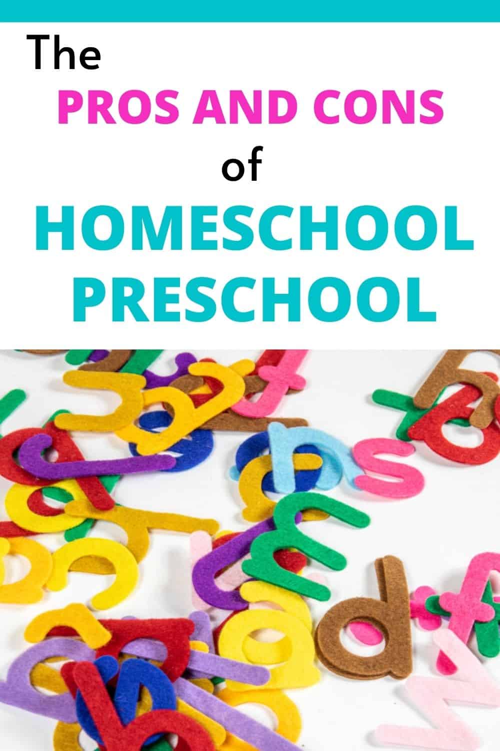 pros and cons of homeschool preschool