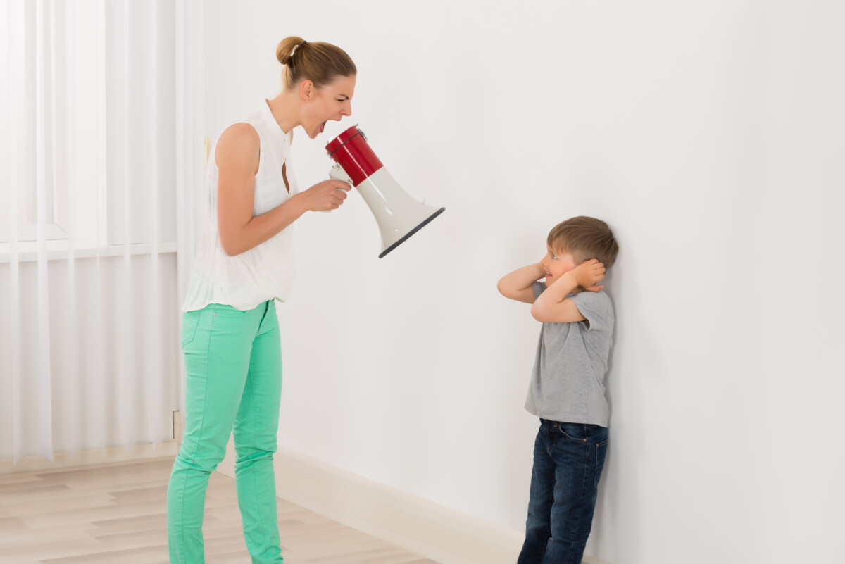 Mother Screaming At Her Son Through Megaphone