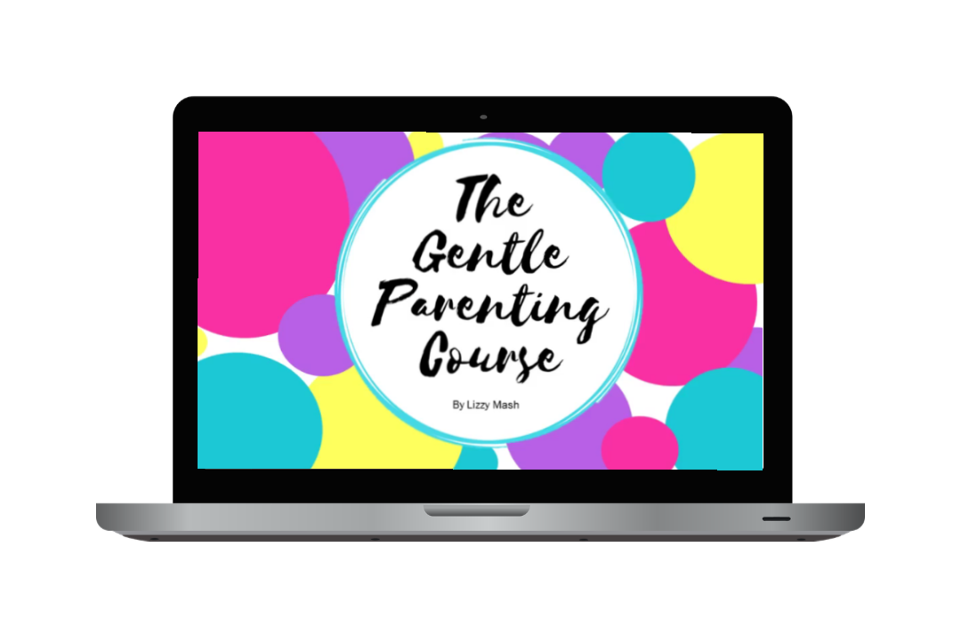 Image on laptop saying The Gentle Parenting Course