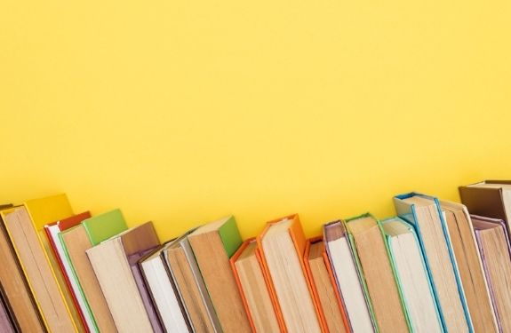 books with yellow background