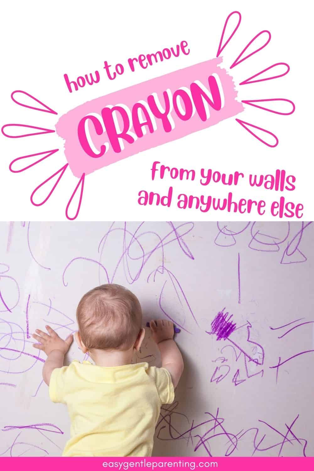 text reads "How to remove crayon from your walls and anywhere else"